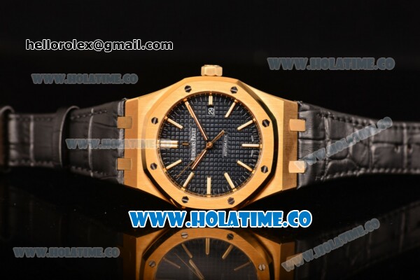 Audemars Piguet Royal Oak 39MM Miyota 9015 Automatic Yellow Gold Case with Blue Dial and Stick Markers (BP) - Click Image to Close